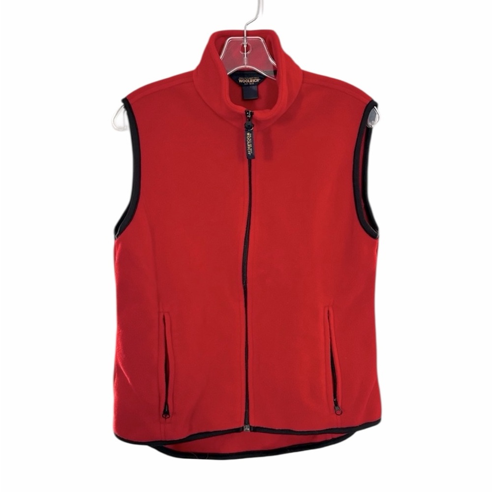 Woolrich Men's Red Fleece Vest - Size S - Pre-Loved